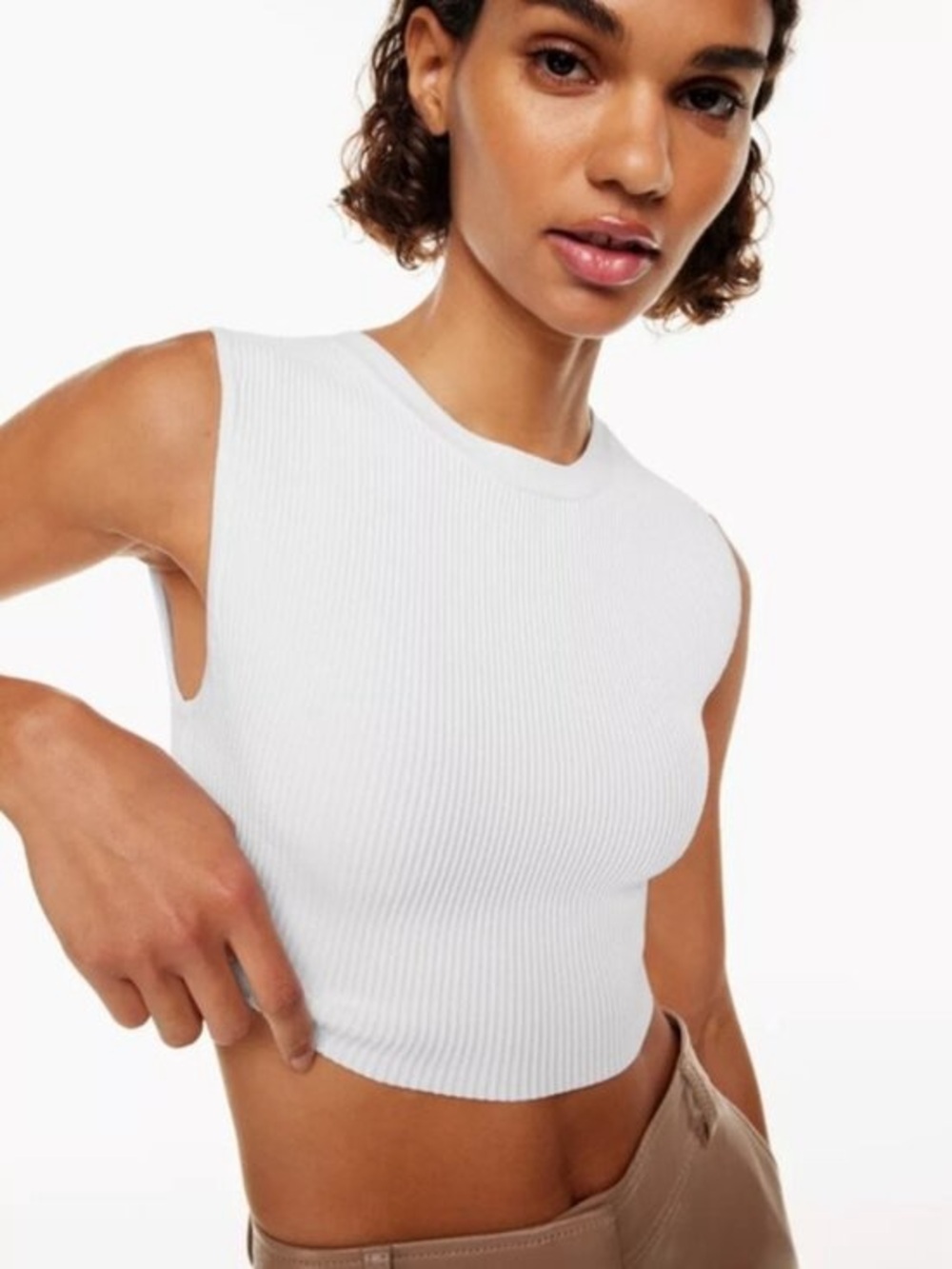 Aritzia Babaton Sculpt Knit Muscle Cropped Tank